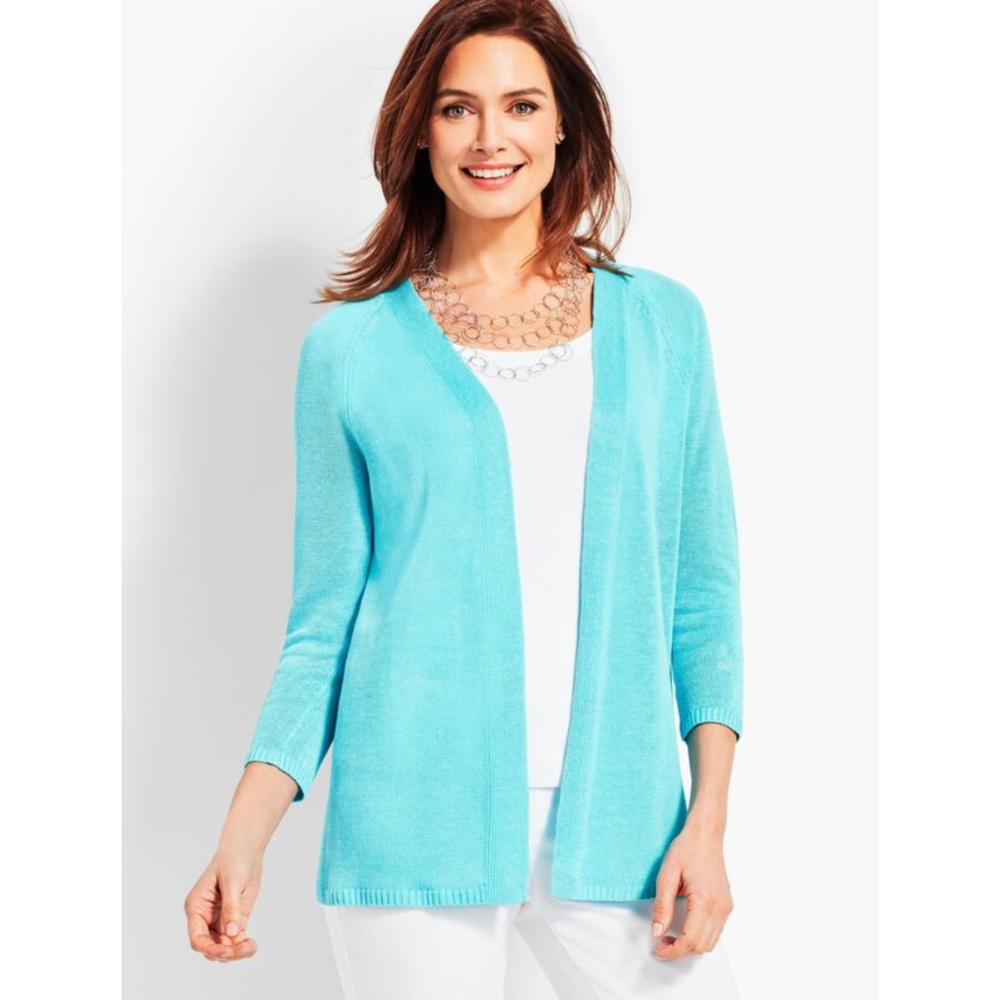 Talbots No-Close Linen Cardigan